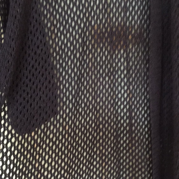 Eddie Bauer L Navy Blue Hooded Crocheted Cardigan - Picture 2 of 4